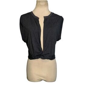 Free Prople movement gray cap sleeves twist front top size Medium